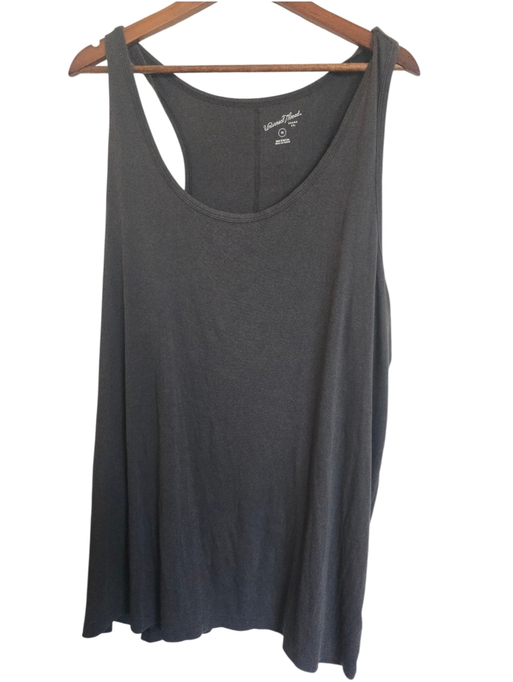 Universal Thread Charcoal Scoop Neck Racerback Smokey Grey Tank Top